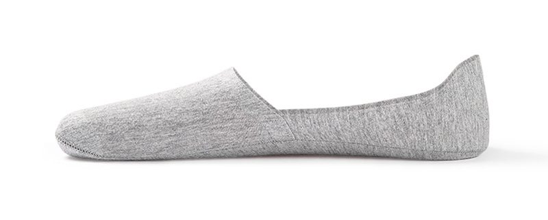 Anti-slip boat sock custom no-show socks men-grey-side-view
