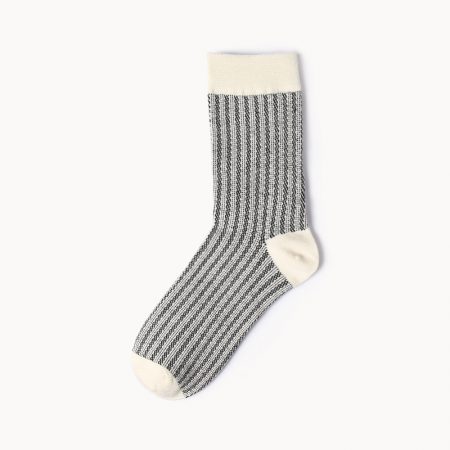 Private label dress socks girl stripe patterns-blackk