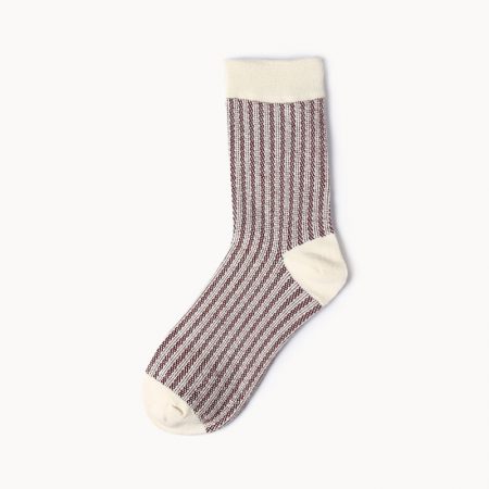 Private label dress socks girl stripe patterns-brown