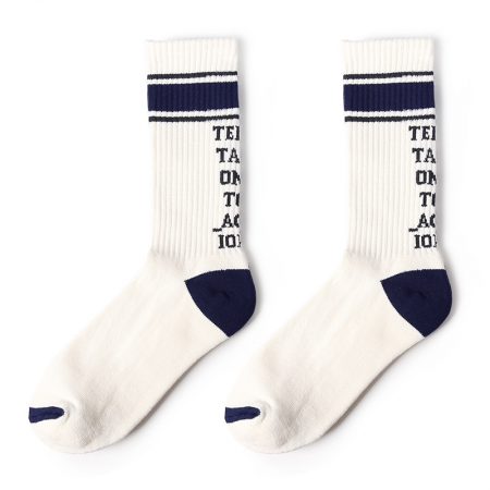 stripe sock private label terry sports socks men-black